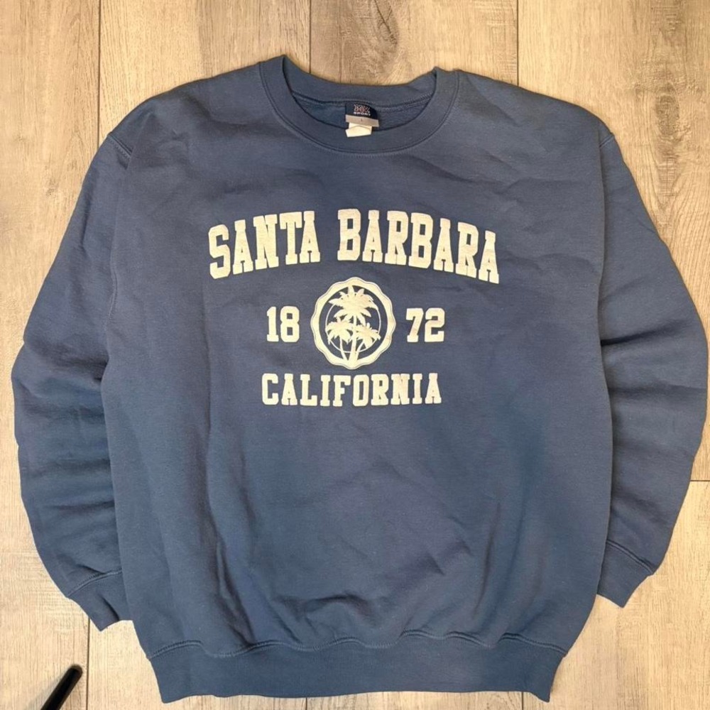 Vintage‎ Navy blue Santa Barbara crewneck sweatshirt streetwear MEN SIZE L